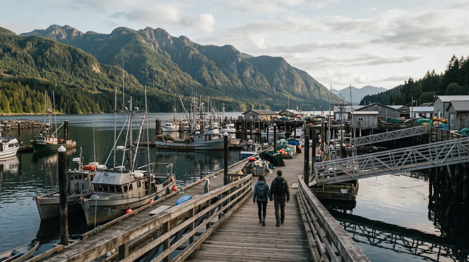 The waterfront at Port Alberni at the head of the Alberni Inlet, British Columbia