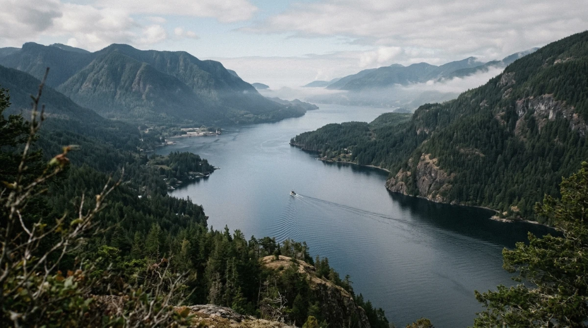 The Alberni Inlet near Port Alberni on the Highway 4 drive to Tofino